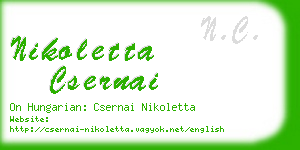 nikoletta csernai business card